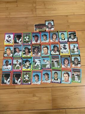 1975 Topps Cleveland Indians Baseball Card Lot of 34 Buddy Bell Rico Carty Dups